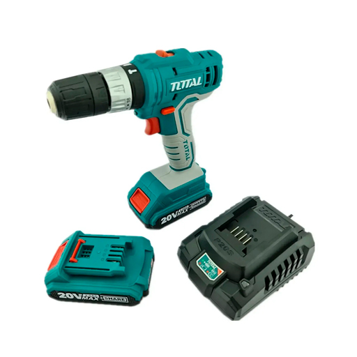 TALADRO ATORNILLADOR PERCUTOR INALÁMBRICO TOTAL 20V 2BAT TIDLI20012-7