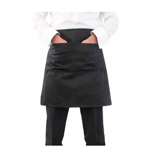 MANDIL CORTO GABARDINA NEGRO